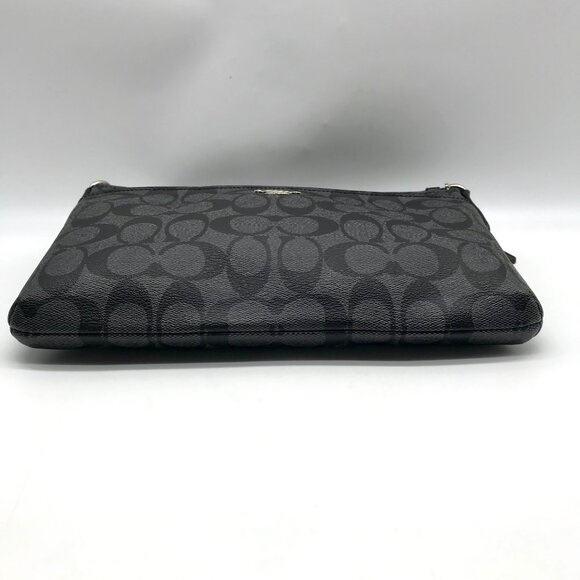 Coach Black And Gray Monogram Signature Canvas File Crossbody Bag F58316 - Picture 5 of 11